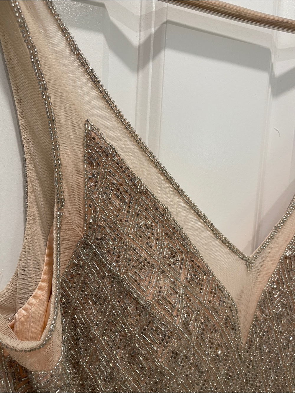 NWT Primavera Couture Champagne Sequin Maxi Gown - Picture 5 of 13